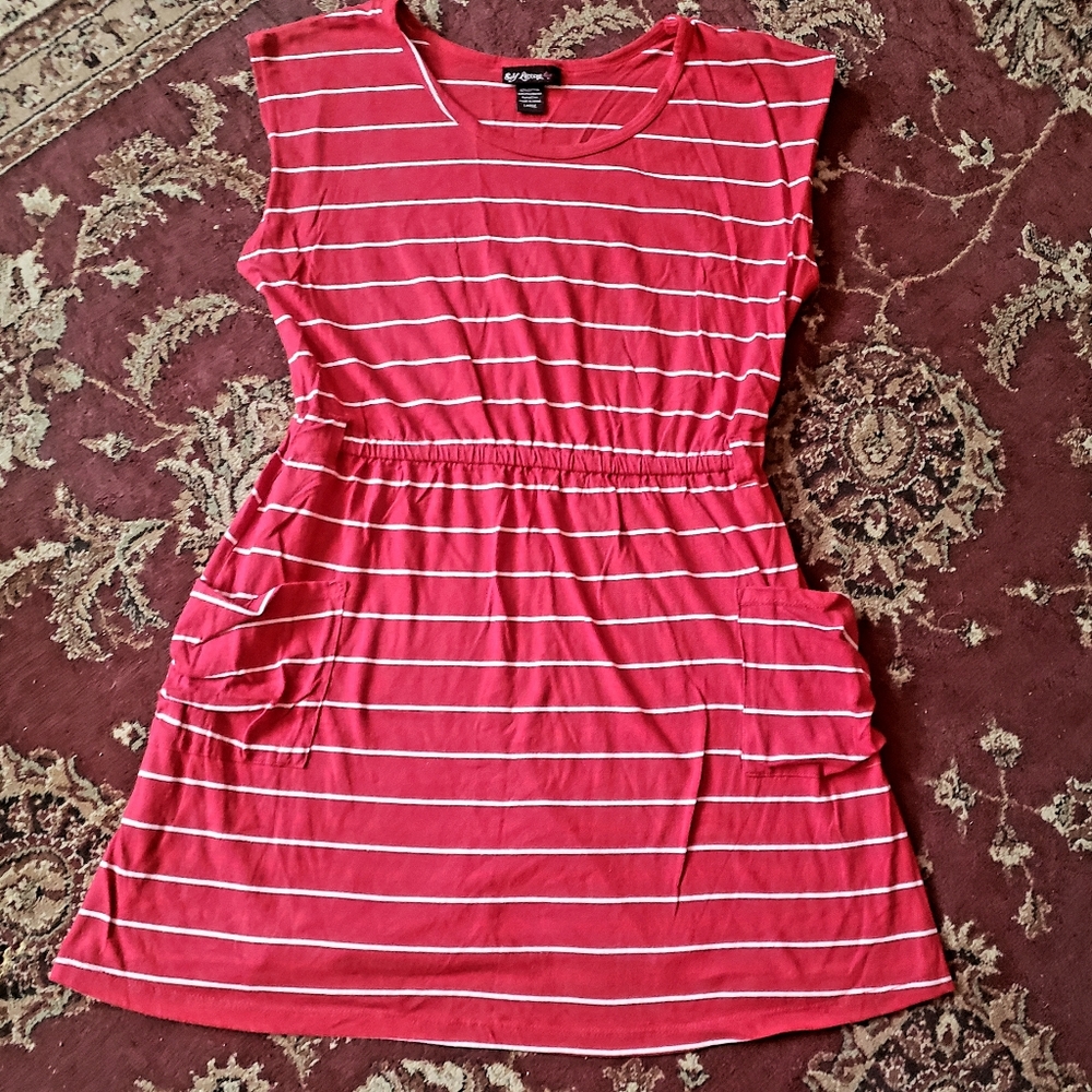 Red stripe mini dress, size L